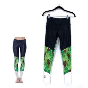 Goldsheep Organic Girl Color Block Lettuce Spinach Long Legging Size Small